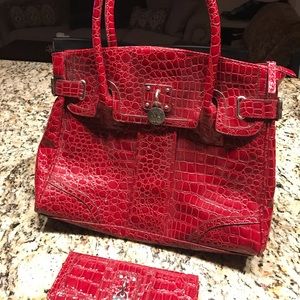 Red Handbag with matching wallet